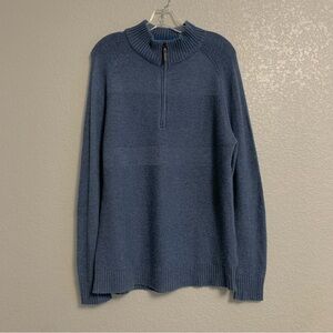 Smartwool Sweater Mens M Merino Wool Blend  Mock Neck 1/4 Zip Outdoor Preppy